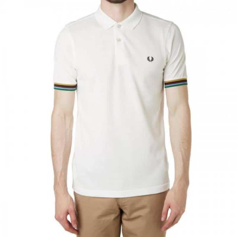 Fred Perry White Embroidery Work Premium Polo T-Shirt Main image