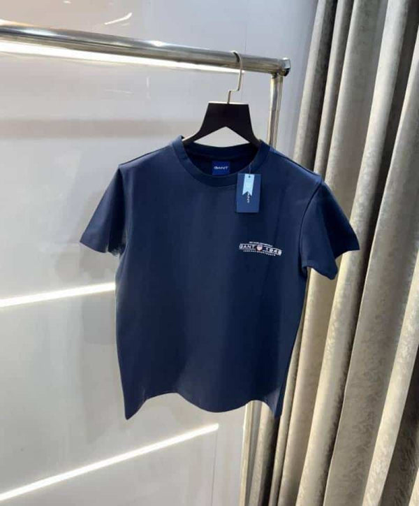 Gan t Navy Blue Logo Print Premium Classic T-Shirt