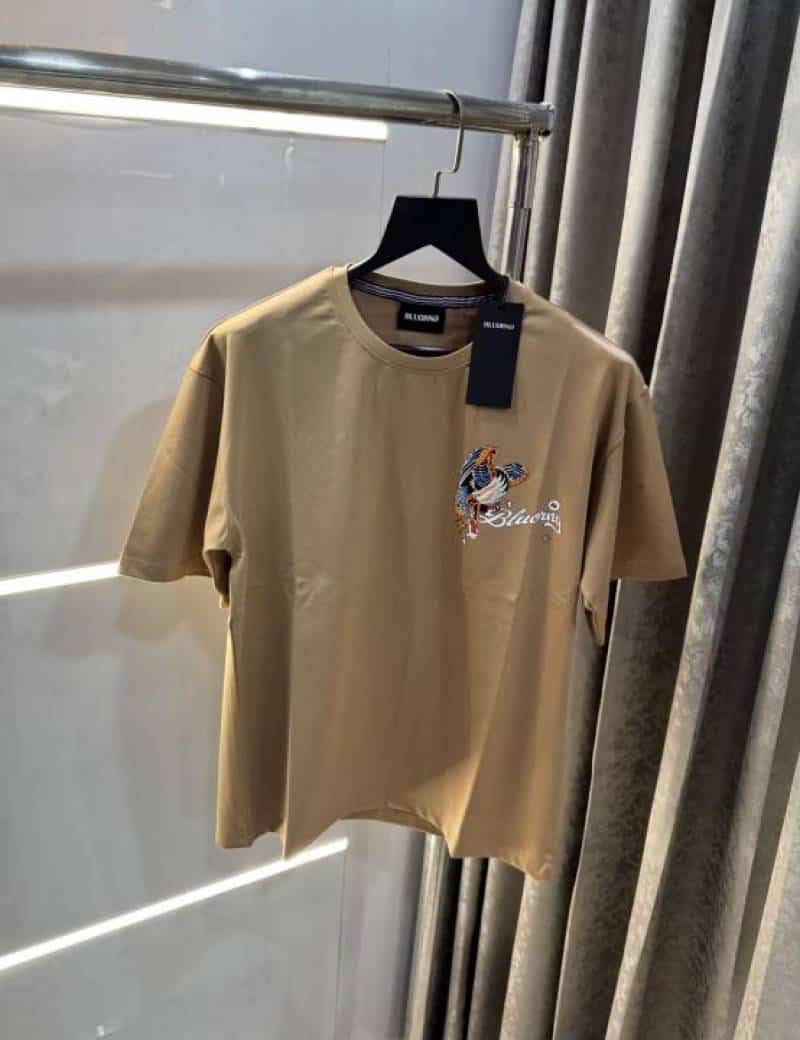Bluorng Beige Eagle Embossed Print Imported Oversized T-Shirt Main image