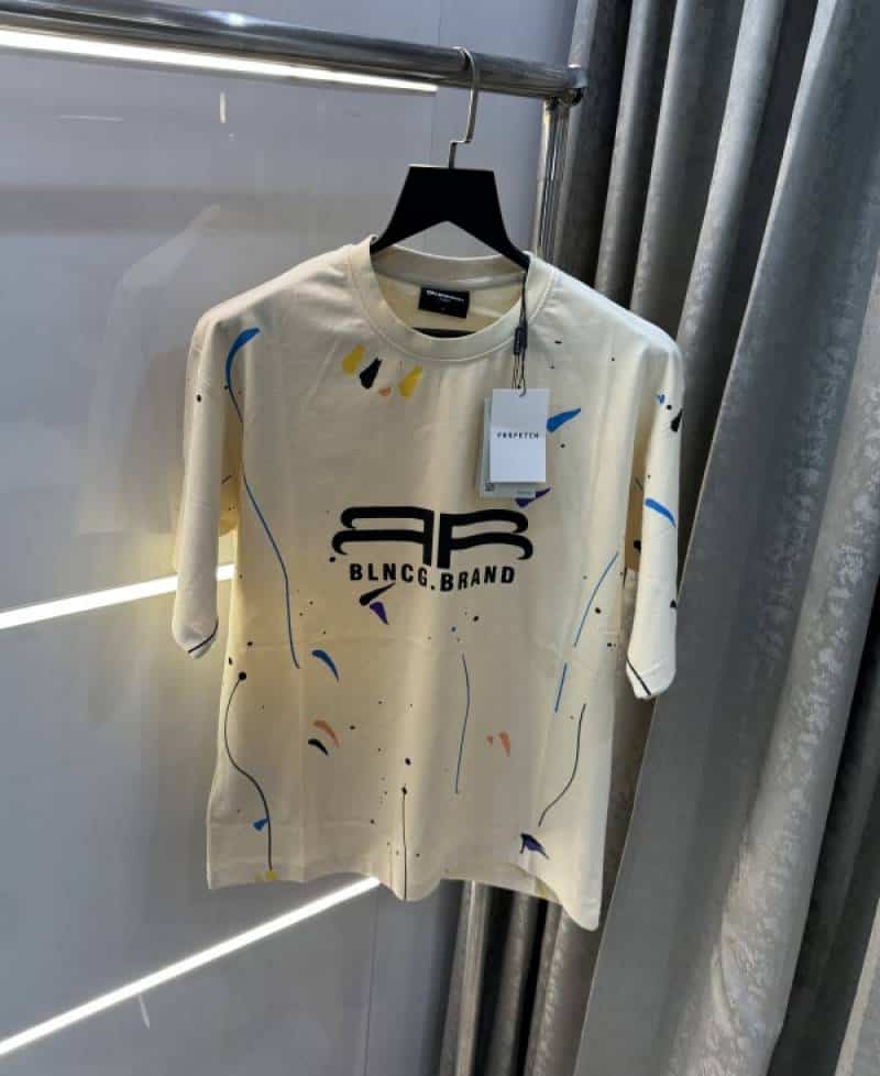 Balenciag a Cream Printed Designer Imported Oversized T-Shirt Main image