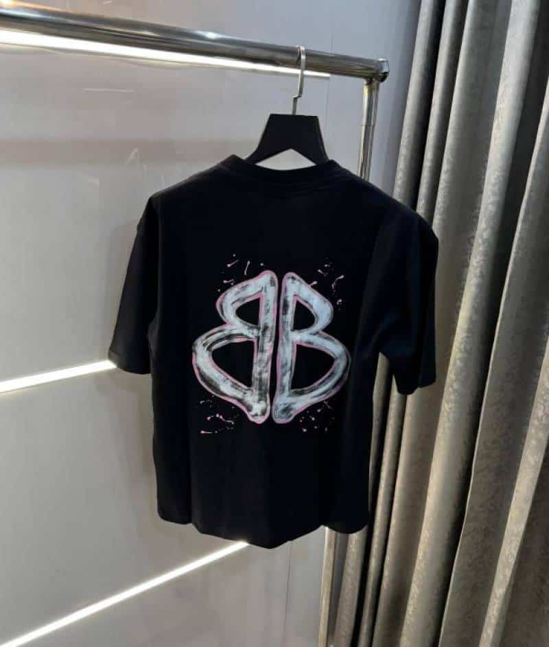balencig a  Black Back Print Imported Oversized T-Shirt Secondary image