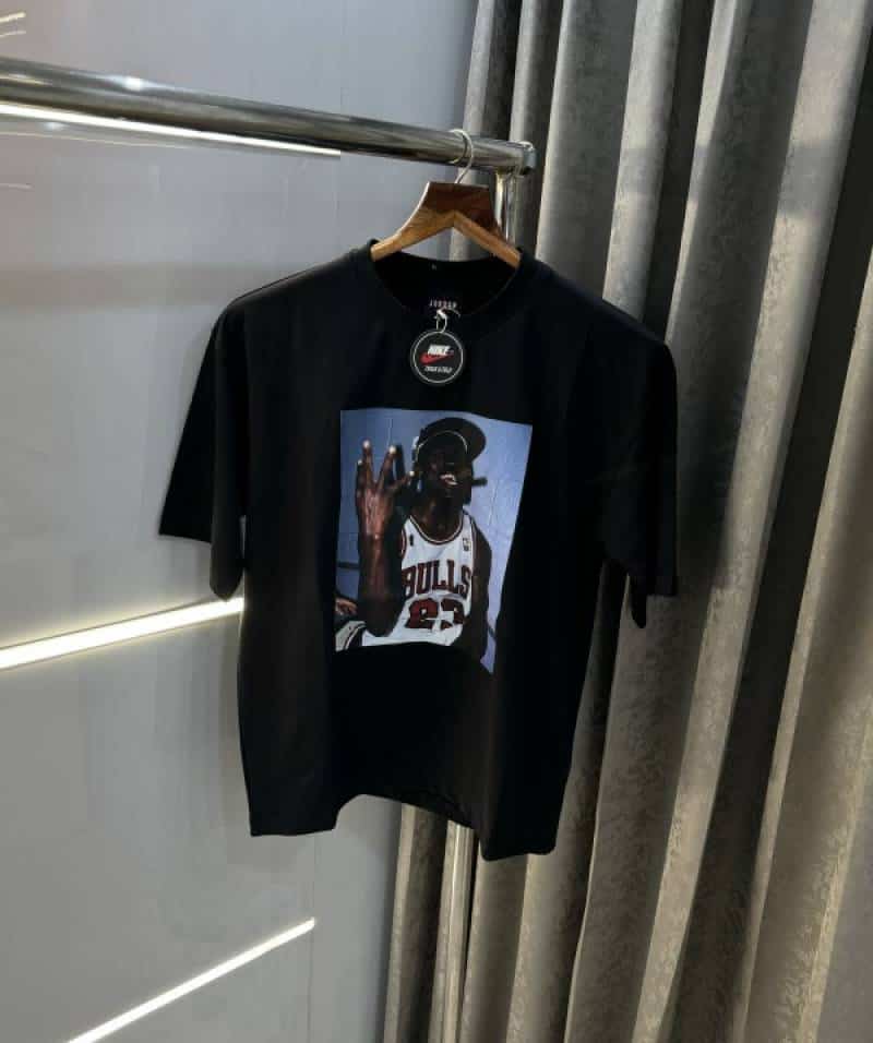 Air Jordan Black Printed Imported Oversized T-Shirt Secondary image