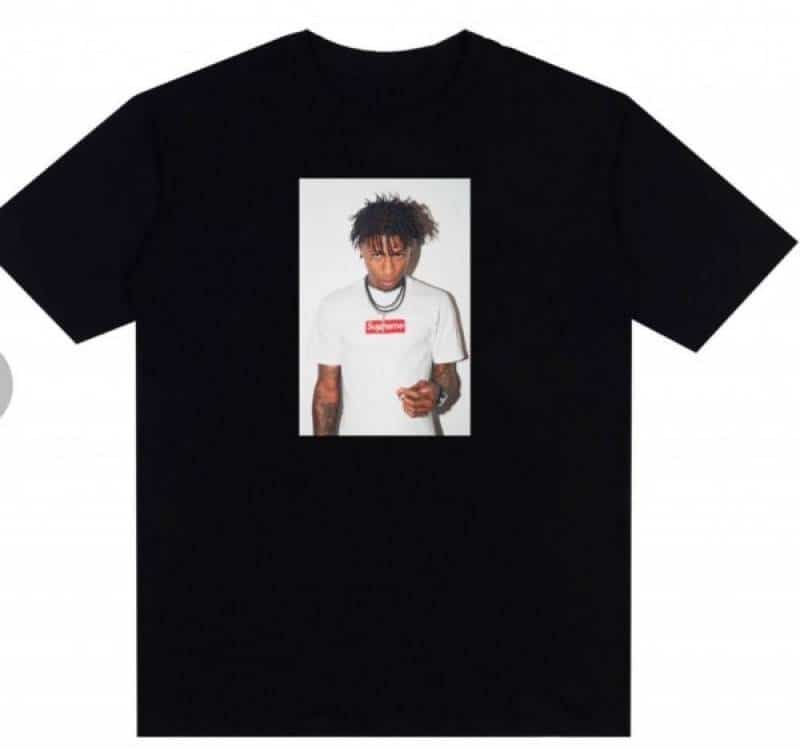 Supreme Black Logo Print Imported Oversized T-Shirt Main image