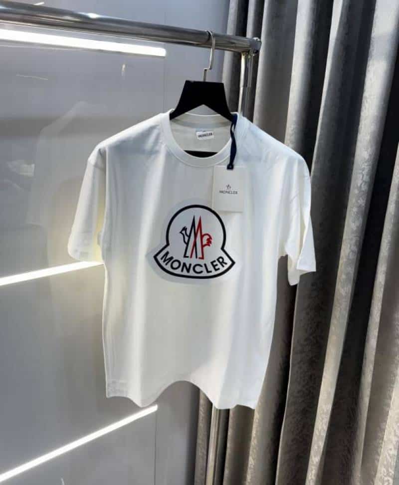 Moncle r White Logo Print Imported Oversized T-Shirt