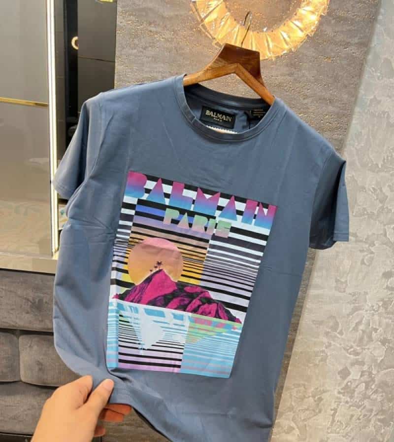 Balmai n paris Grey Logo Print Premium T-Shirt Main image