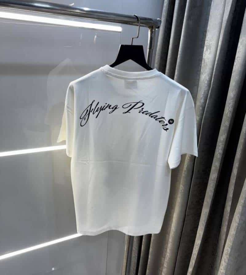 Bluorang White Eagle Embossed Print Imported Oversized T-Shirt Secondary image