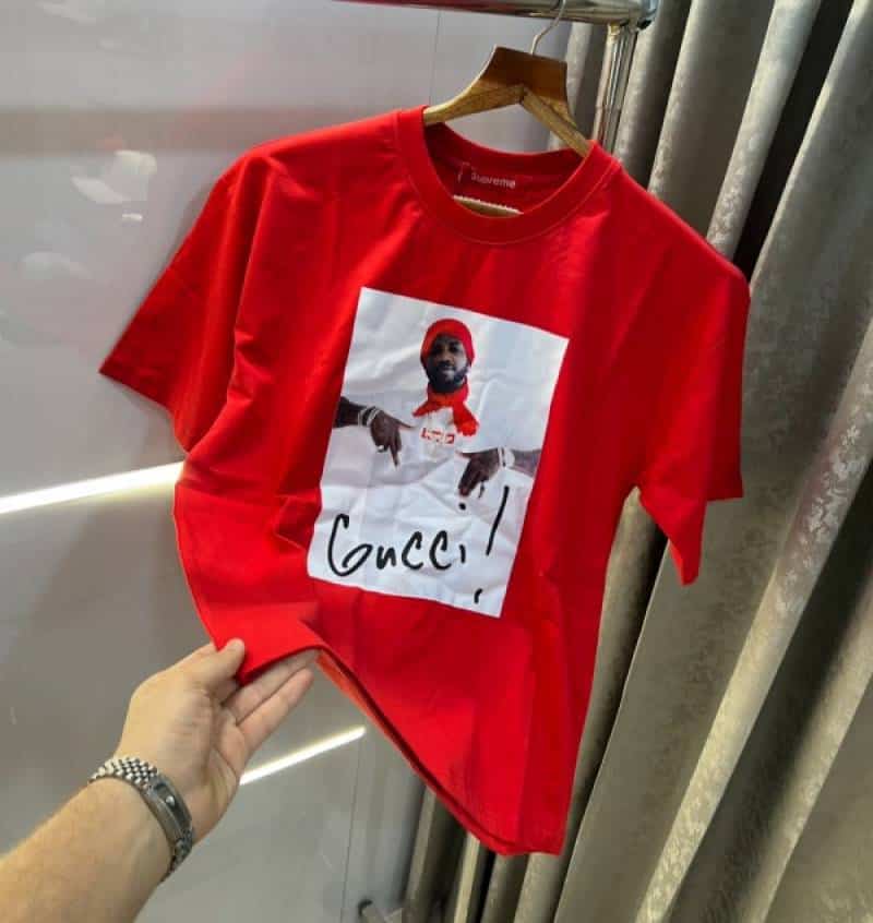 Supreme Red Logo Print Imported Oversized T-Shirt Main image