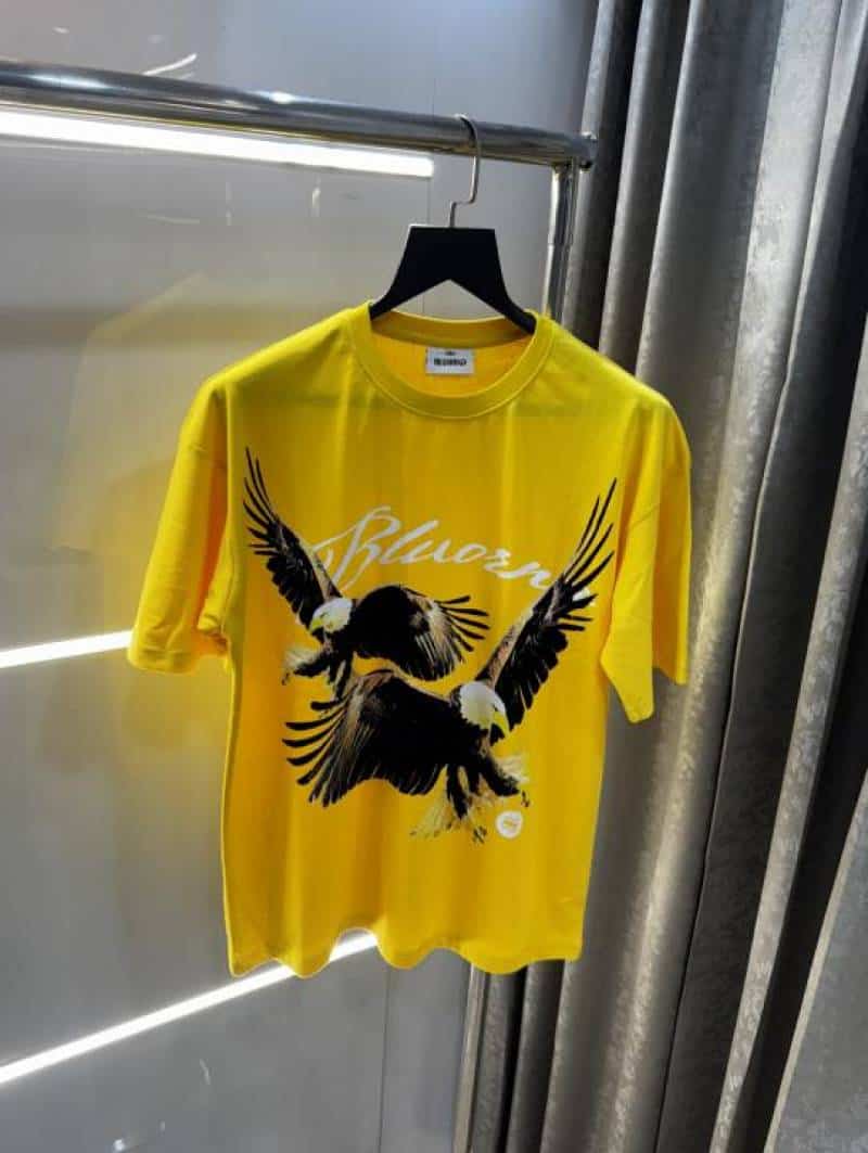 Bluorang Yellow Eagle EmBosS..ed Print Imported Oversized T-Shirt Main image