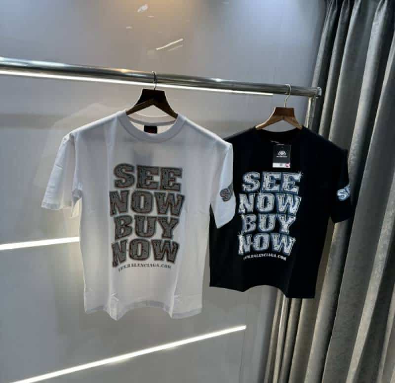 Balenciag a White logo Print Premium T-shirt