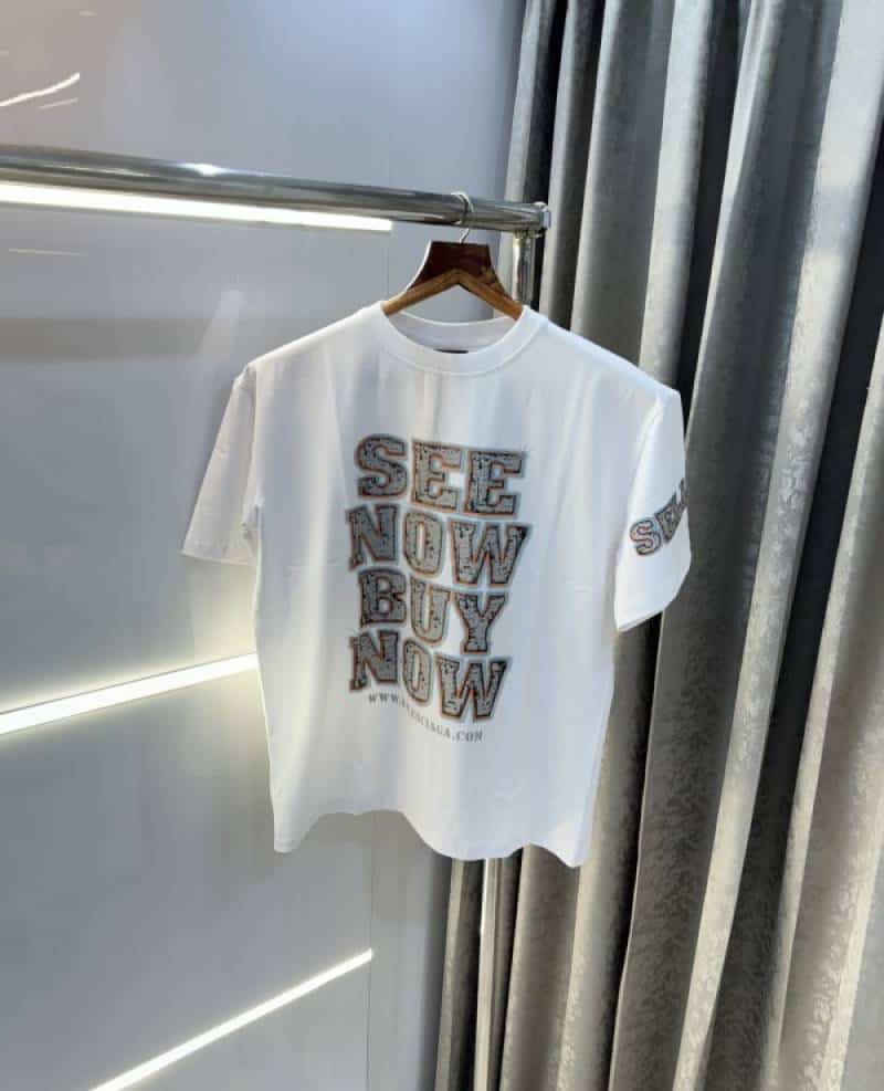 Balenciag a White logo Print Premium T-shirt