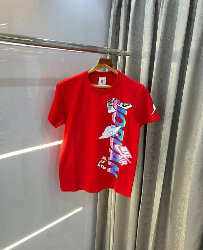 Nik e Jordan sneaker print red printed premium t-shirt Main image
