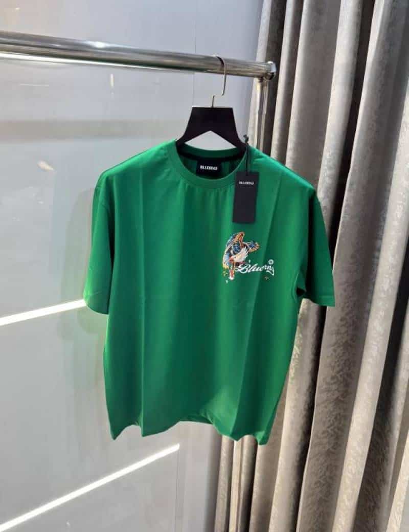Bluoran g Green Embossed Print Imported Oversized T-Shirt Secondary image