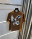 Bluoran g Brown Eagle Print Imported Oversized T-Shirt