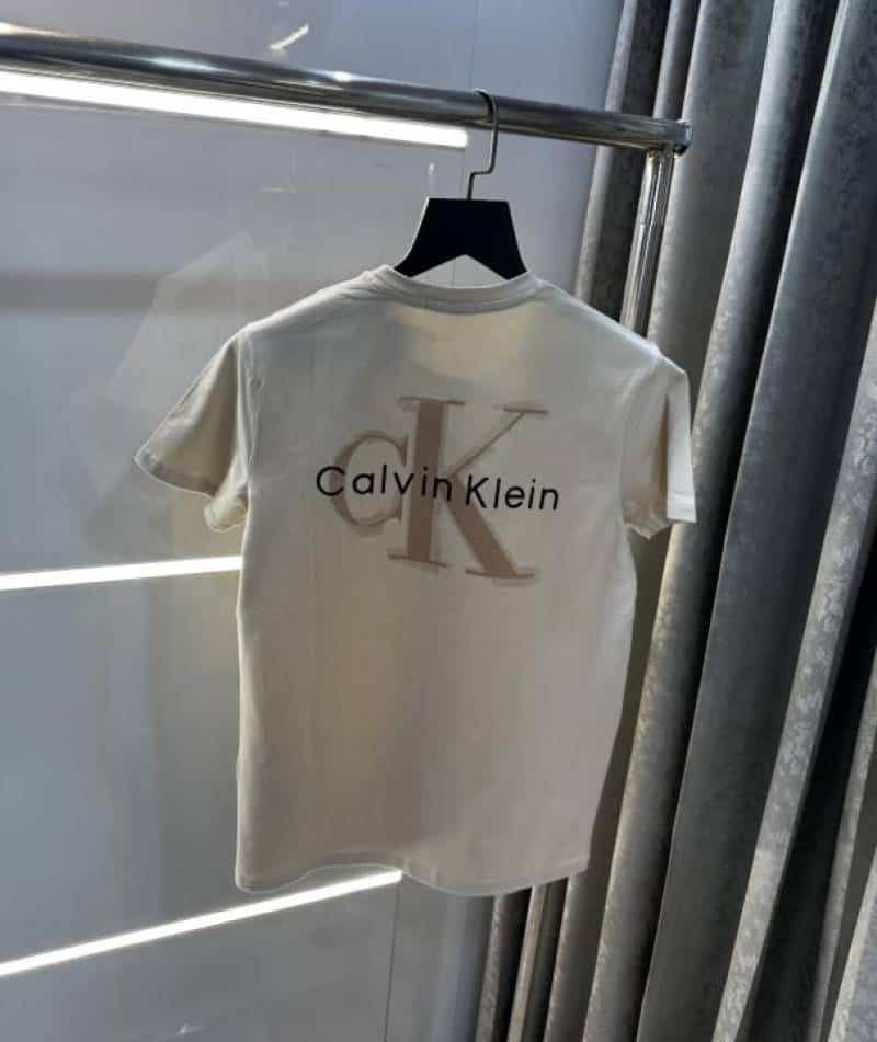 Calvin. Klein Cream Back Print Premium T-Shirt