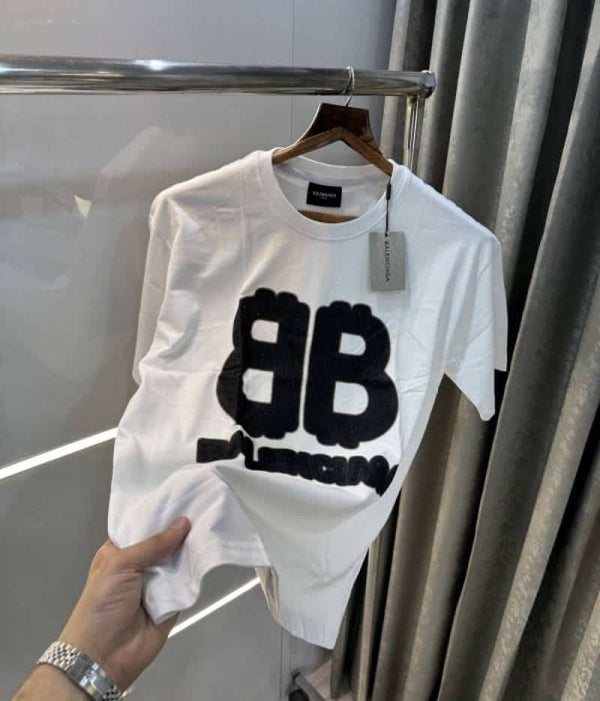 Balenciag a White Printed Designer Imported Oversized T-Shirt