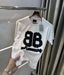 Balenciag a White Printed Designer Imported Oversized T-Shirt