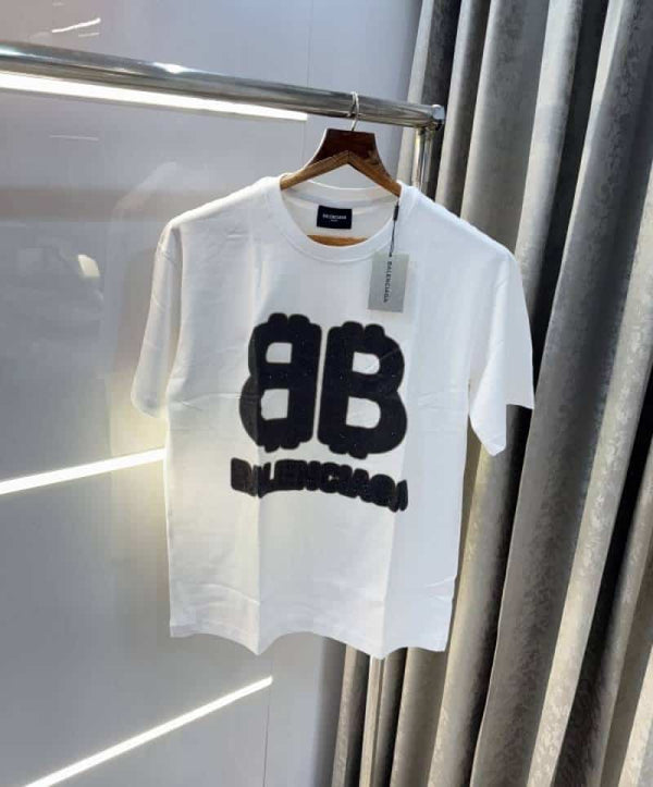 Balenciag a White Printed Designer Imported Oversized T-Shirt