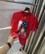 Air Jordan Red Printed Imported Oversized T-Shirt