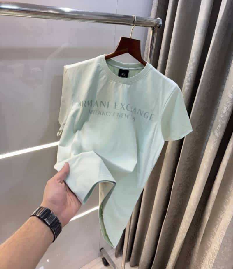 Arman i Exchange Aqua Green Logo Print Premium T-Shirt Secondary image