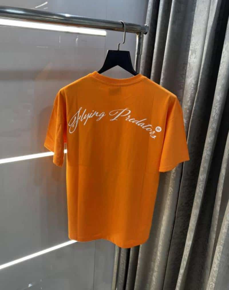 Bluoran g Orange Eagle EmBo...Ssed Print Imported Oversized T-Shirt Secondary image