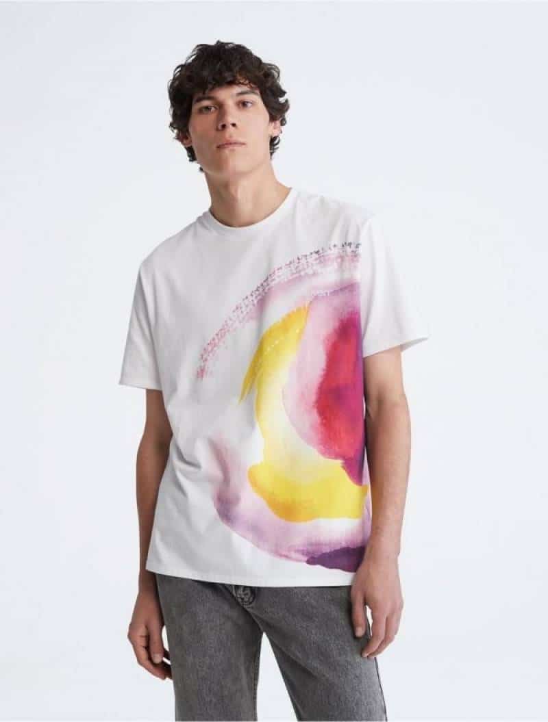 Calvin Klei n White Splash Print Premium T-Shirt Secondary image