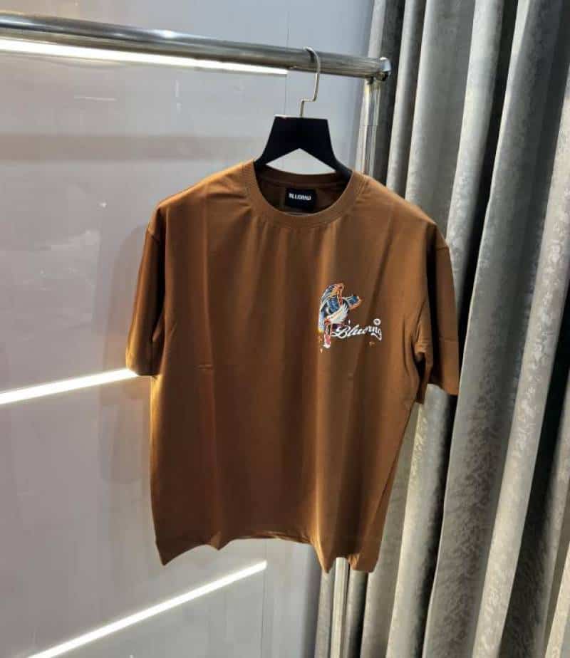 Bluoran g Brown Embossed Print Imported Oversized T-Shirt Main image