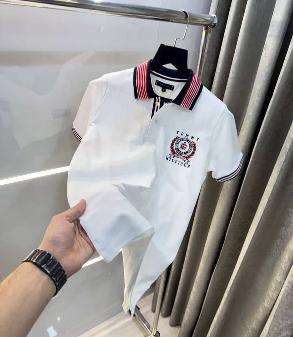 Tomm y. Hilfiger White Logo Work Premium Polo T-Shirt