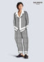Balmai n Paris White 2 MonogrAm Imported Tracksuit With Brand BoX