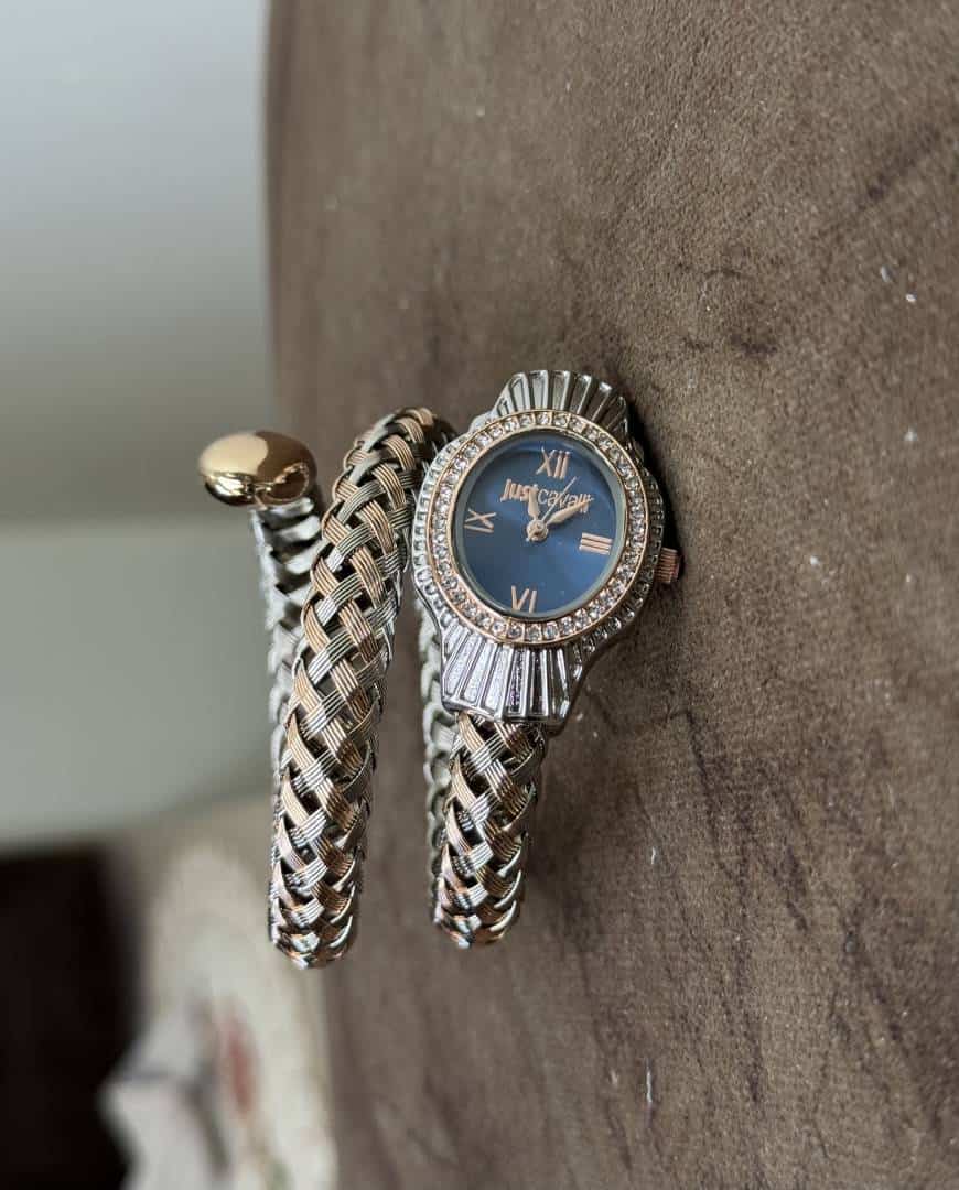 Just Cavalli Twined Dual Tone With Blue Dial Premium Ladies Watch