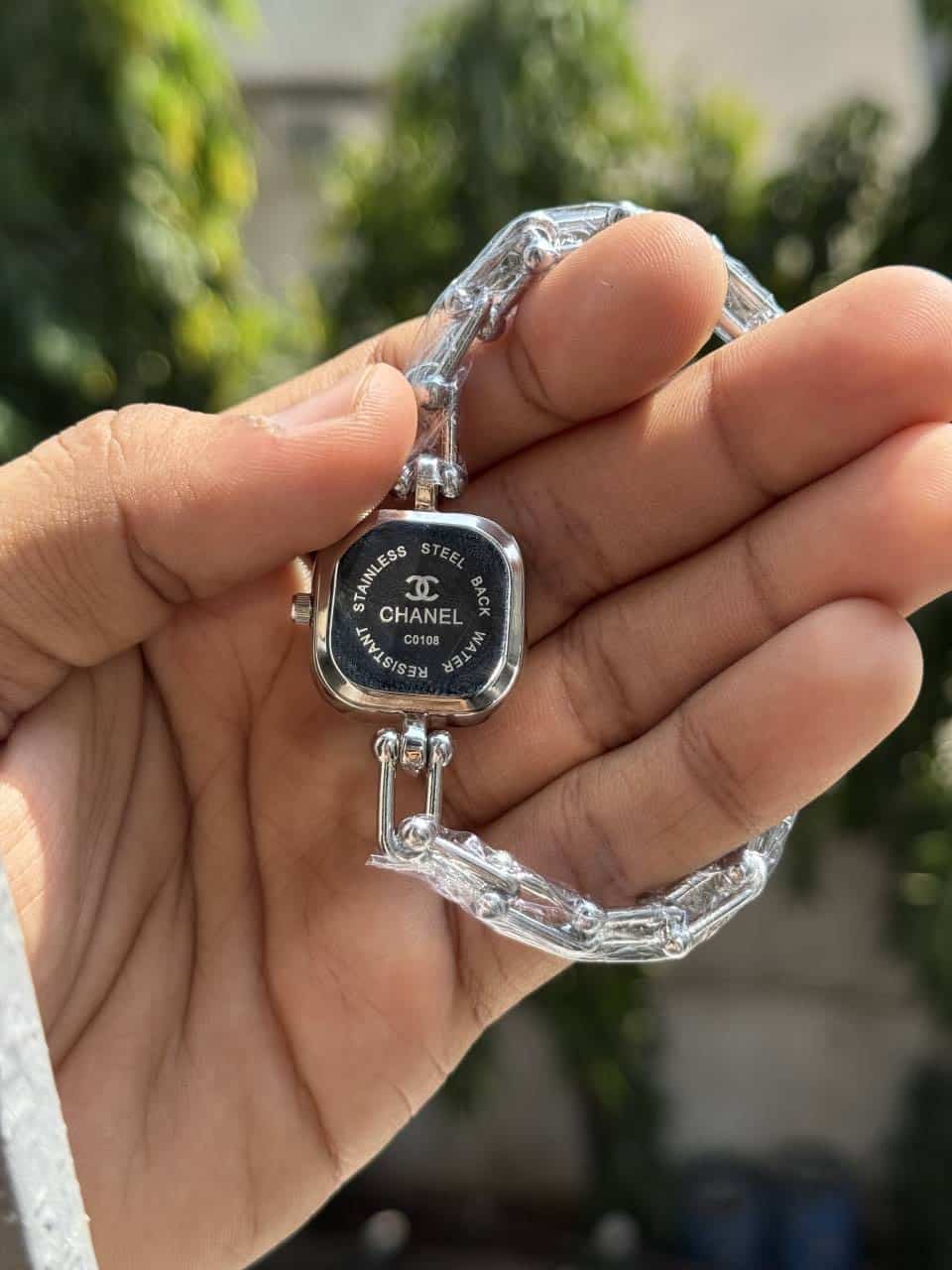 Chane L Bracelet Designer Silver With Brown Premium Watch