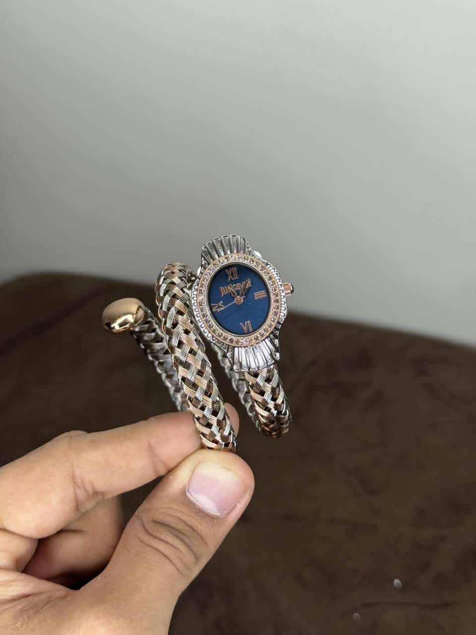 Just Cavalli Twined Dual Tone With Blue Dial Premium Ladies Watch