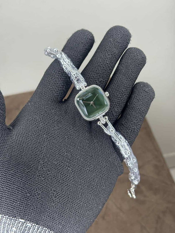 Chane L Silver Green Designer Premium Watch