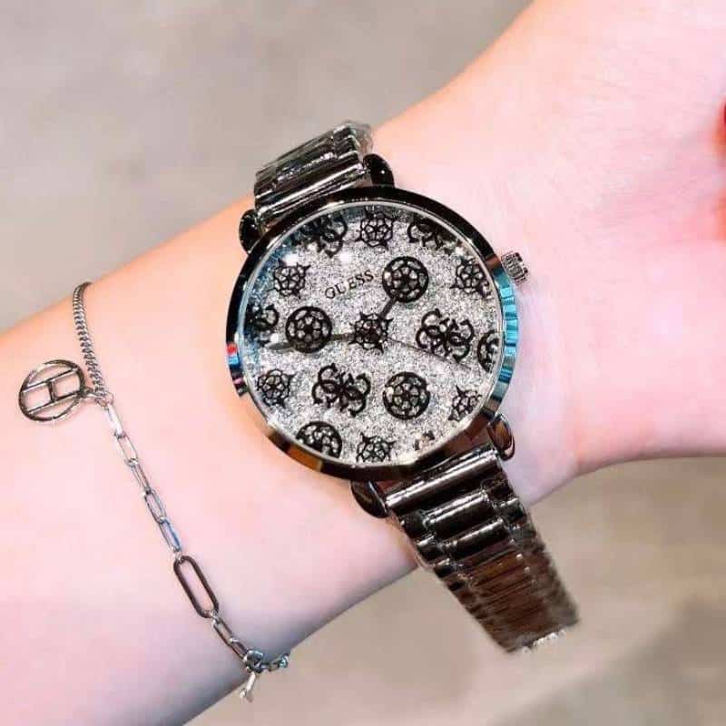 Guess Floral Silver Ladies Premium Watch
