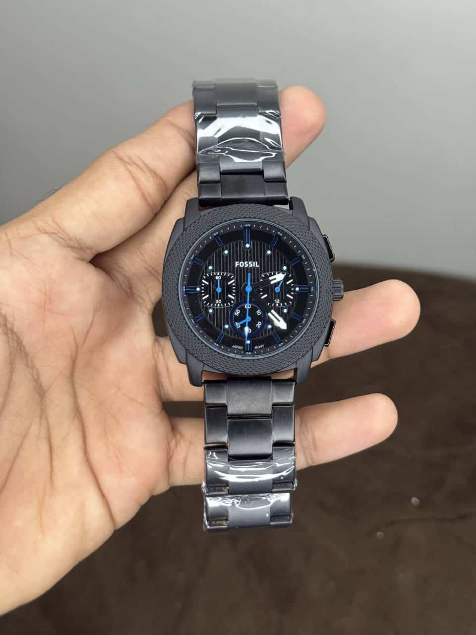 Fossi l All Black Chronograph Metal Watch