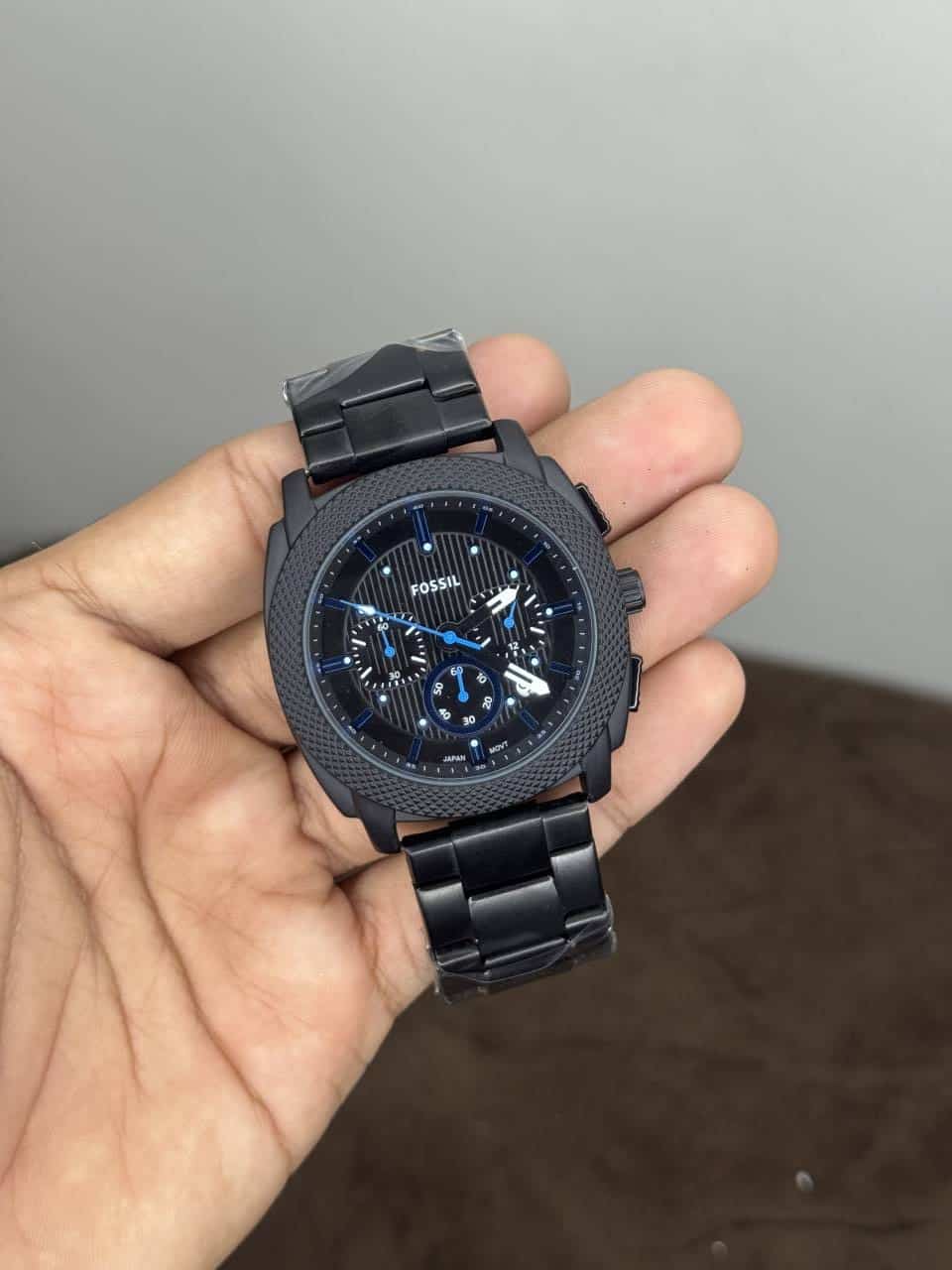 Fossi l All Black Chronograph Metal Watch