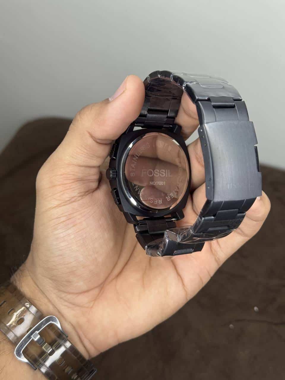 Fossi l All Black Chronograph Metal Watch