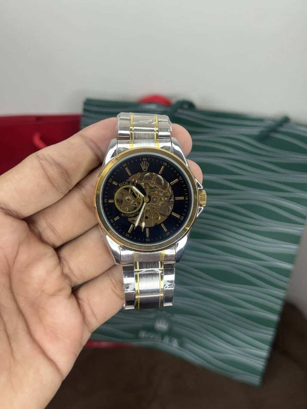 Role ...X  Dual Tone With Black Metal Automatic Premium Watch