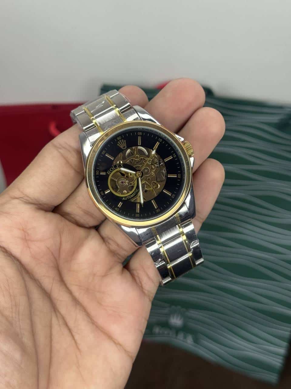 Role ...X  Dual Tone With Black Metal Automatic Premium Watch