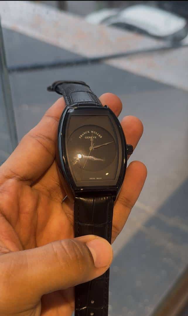 Frank Muller Designer All Black Leather Strap Premium Watch