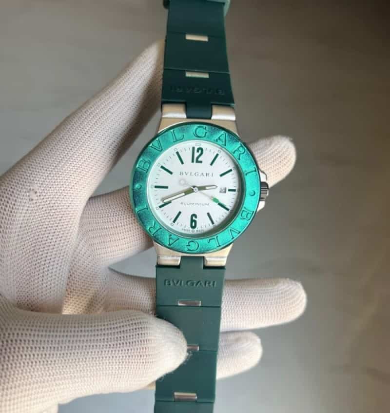 Bvlgari All Green With White Dial Quartz Watch