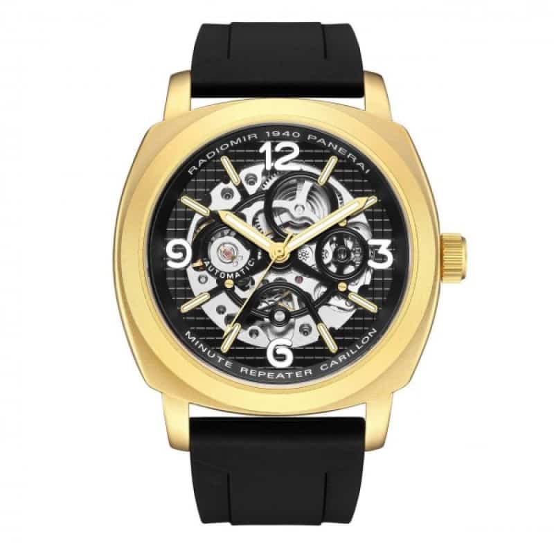 Panera i Radiomir 1940 Automatic Gold With Black Silicone Strap Premium Watch