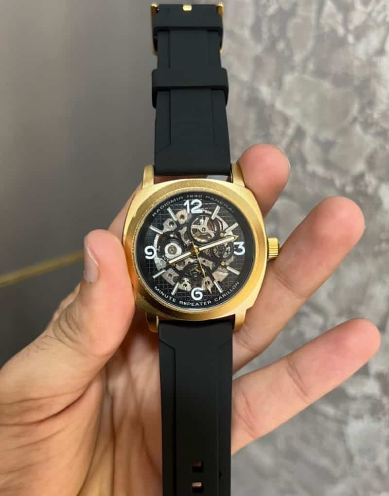 Panera i Radiomir 1940 Automatic Gold With Black Silicone Strap Premium Watch