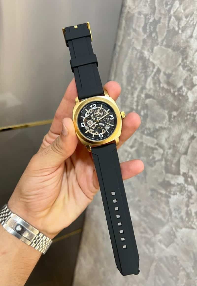 Panera i Radiomir 1940 Automatic Gold With Black Silicone Strap Premium Watch