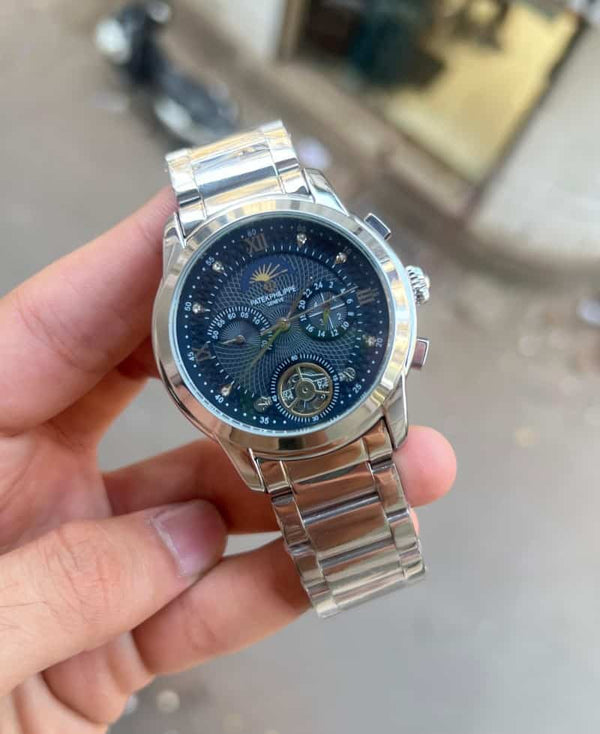 Patek Phillippe Metal Semi Automatic Blue Dial Premium Watch