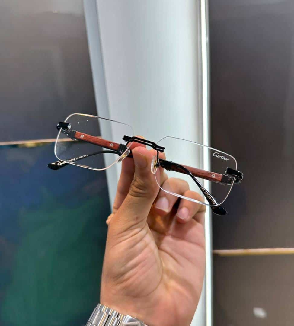Cartie r Gunmetal-Wooden Premium  Glasses 048 Secondary image