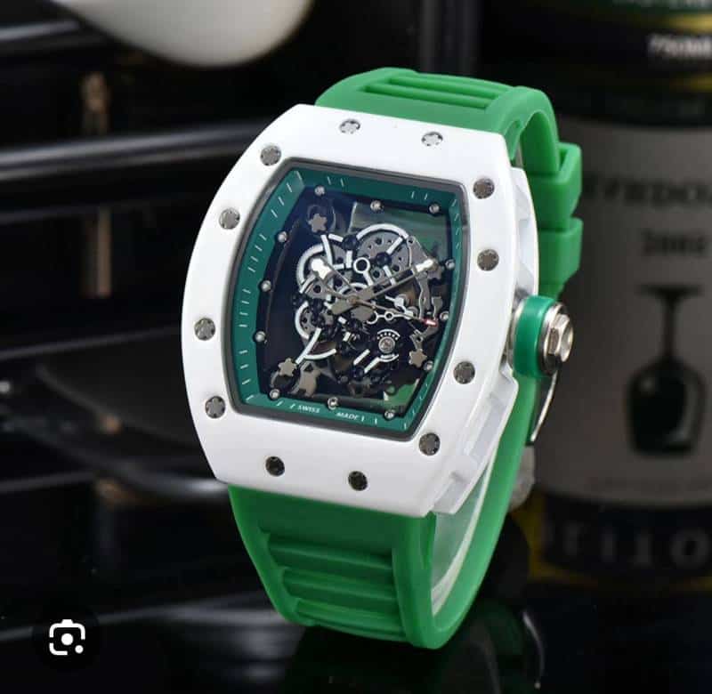 RICHARD MILLE BUBBA STORE ARTICLE OPEN Green with white
