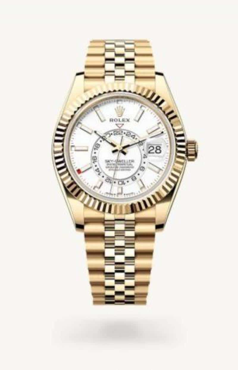 ROLE.X SKY DWELLER STORE ARTICLE Fulll Gold white dial
