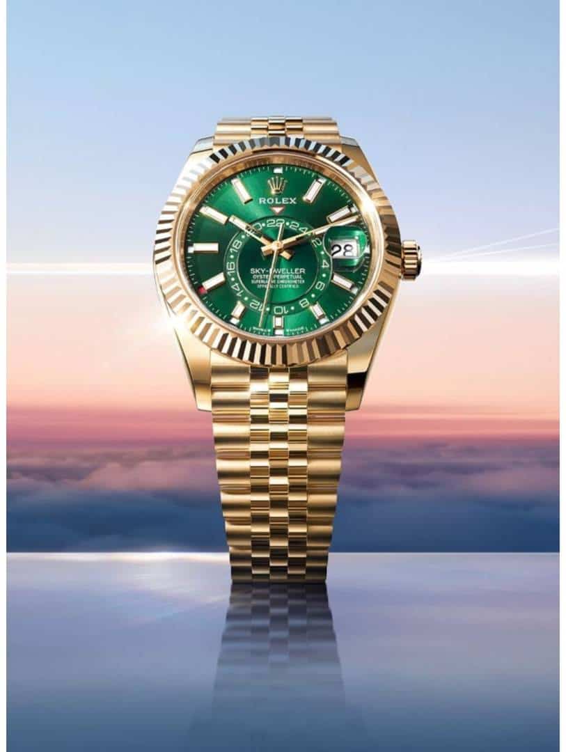 ROLE.X SKY DWELLER STORE ARTICLE Fulll Gold green dial