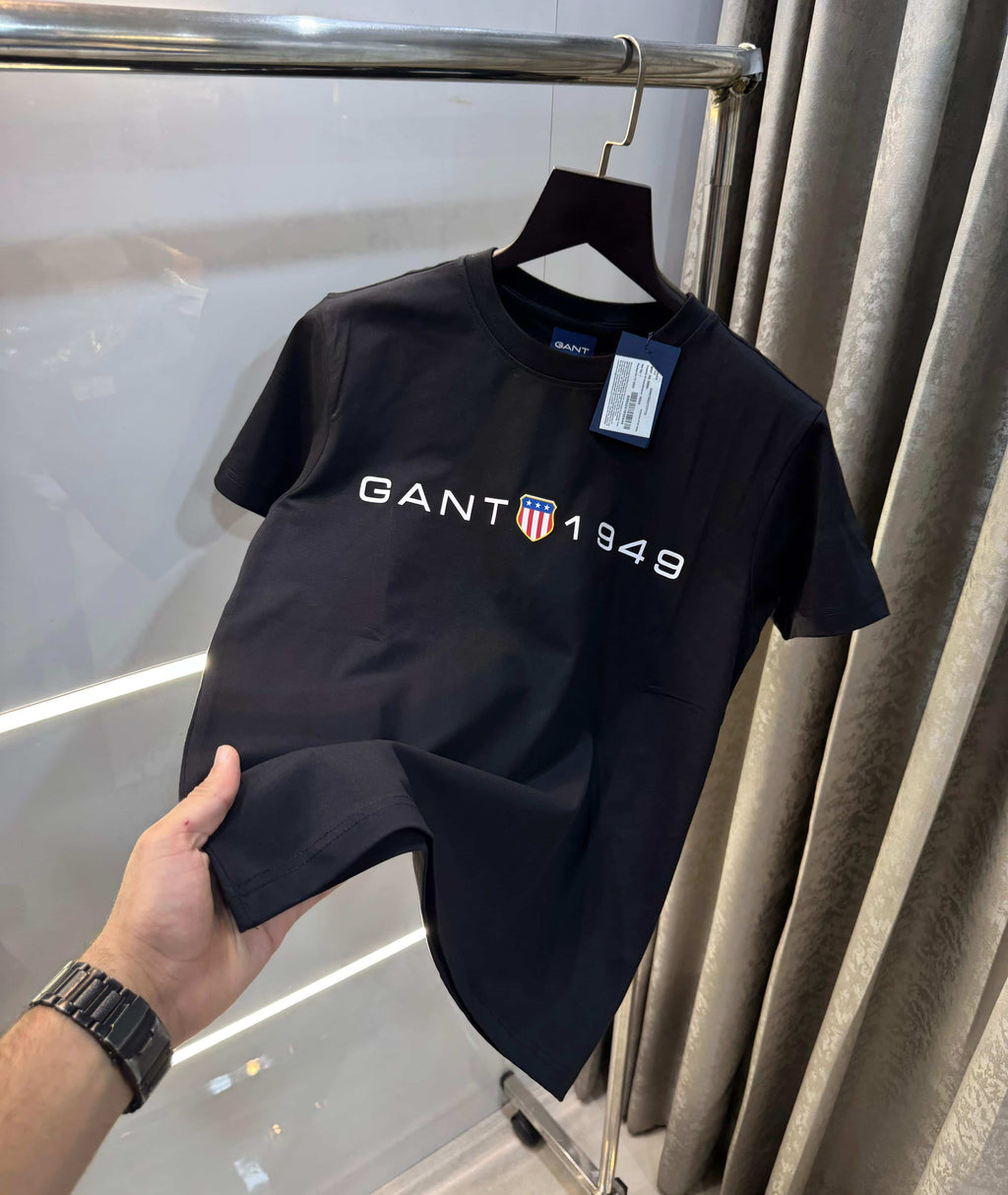 Gant Black Logo Print Premium Classic T-Shirt