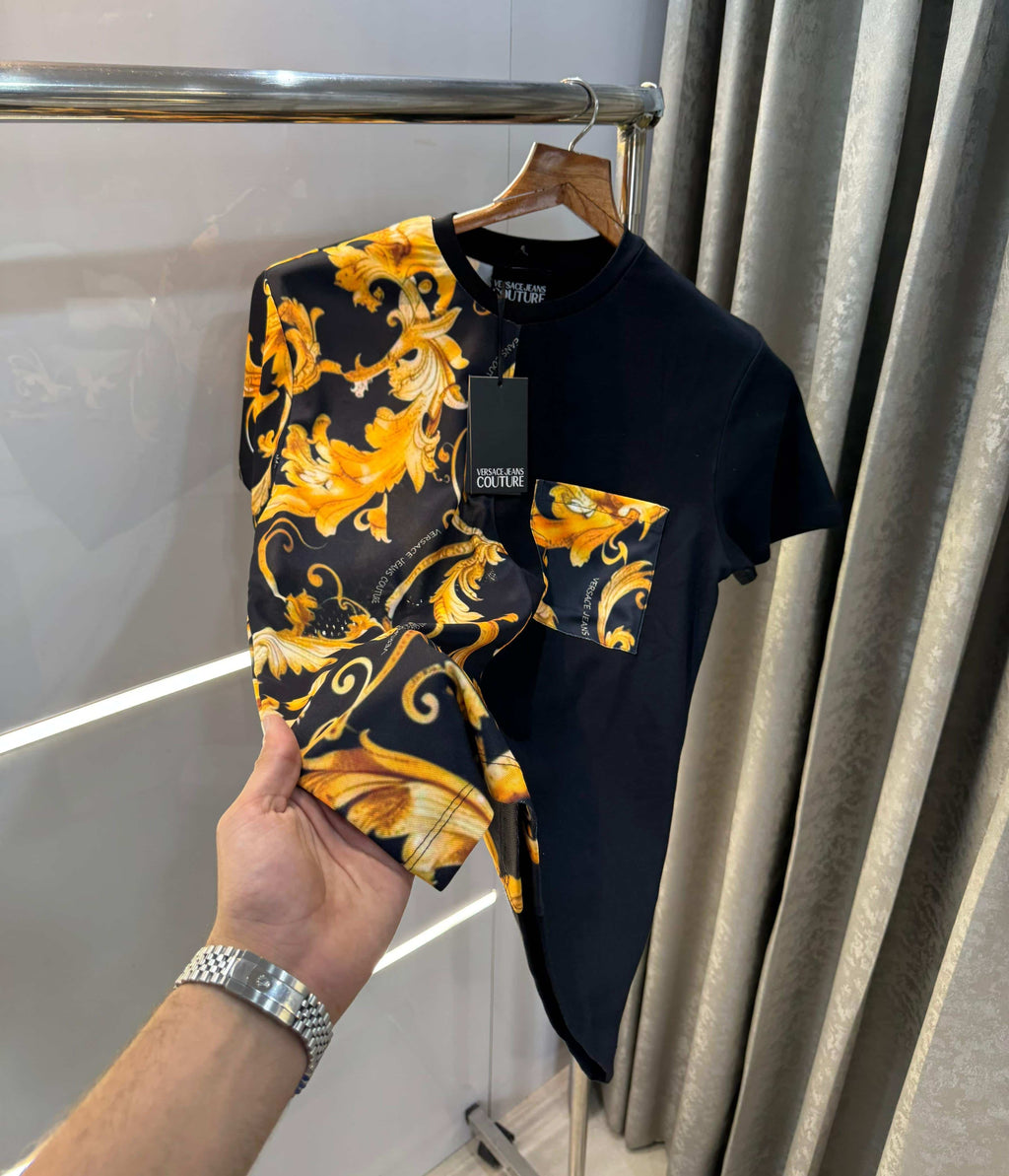 Versac e Couture Black Printed Premium T-Shirt